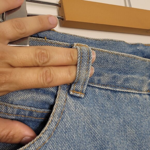 Rough Trade Vintage Blue 100% Cotton Pockets Flat Front Denim Short Unisex Sz 34 - Picture 5 of 12